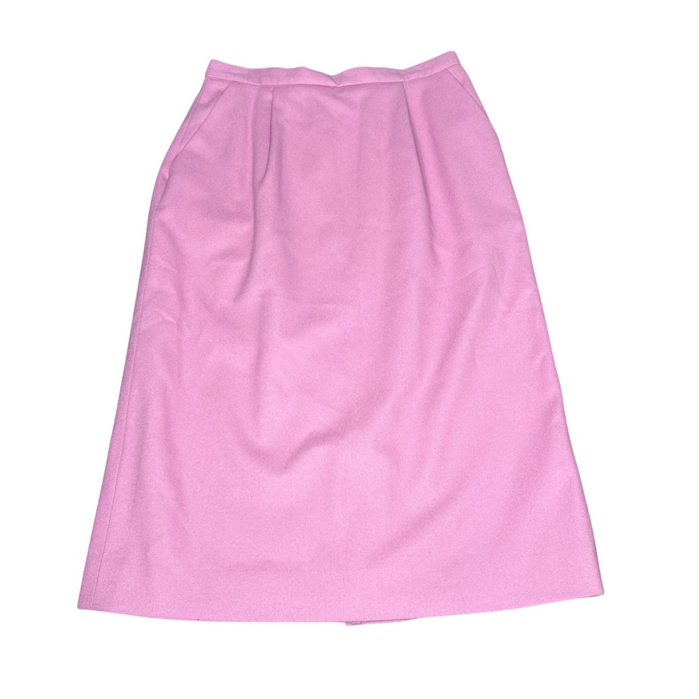 Pendleton Classic Pink Wool Skirt Vintage Made in USA High Waist Midi Size 8